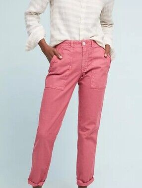 Pilcro Anthropologie The Wanderer Utility Pants 27 Dusty Rose Pink Cargo Ankle